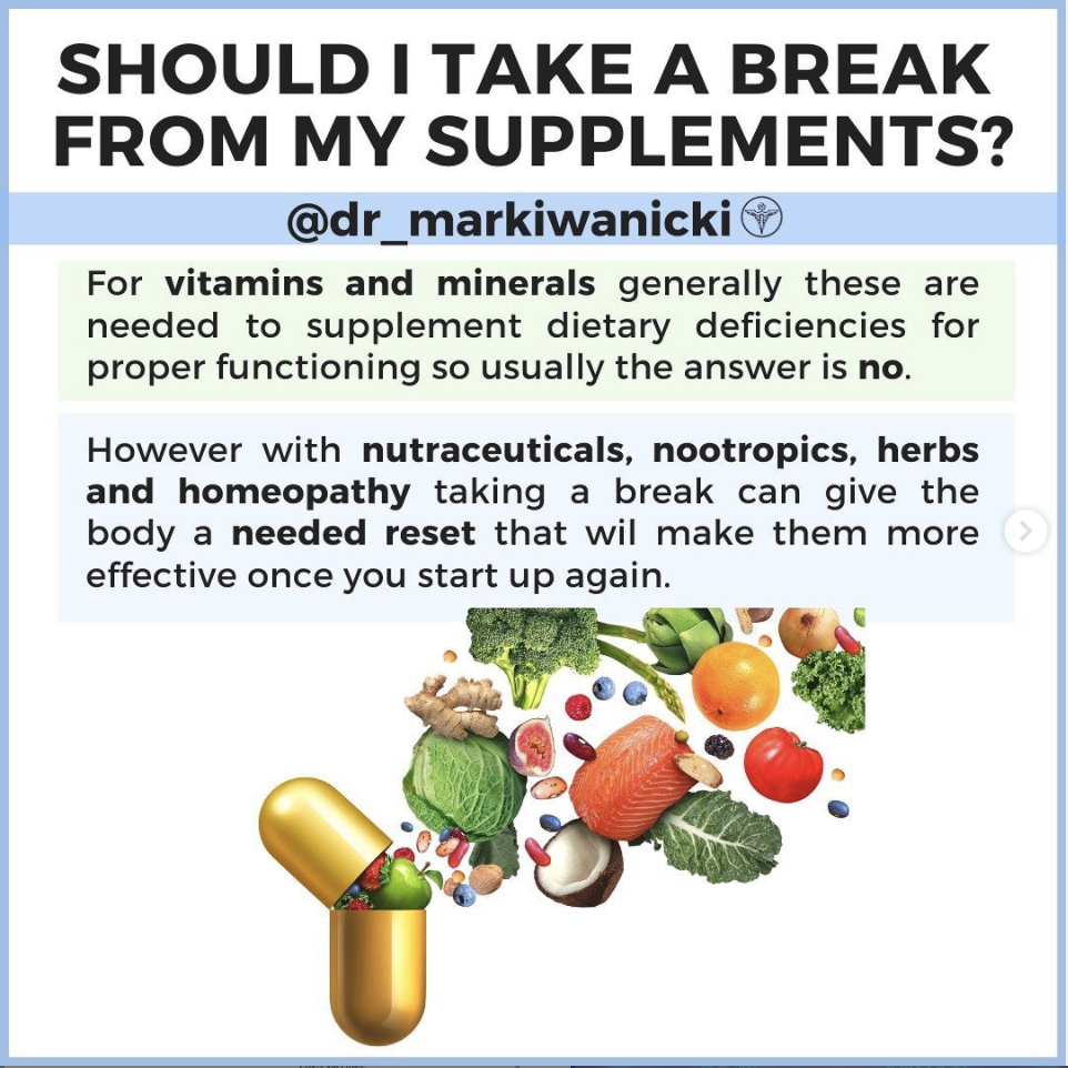 Should You Take a Break From Your Supplements?